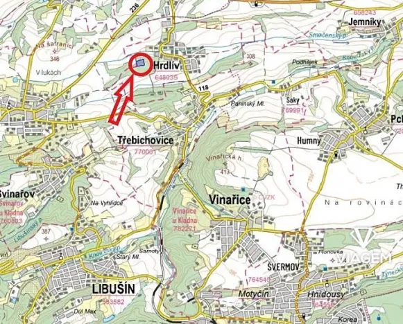 Prodej podílu lesa, Hrdlív, 2102 m2