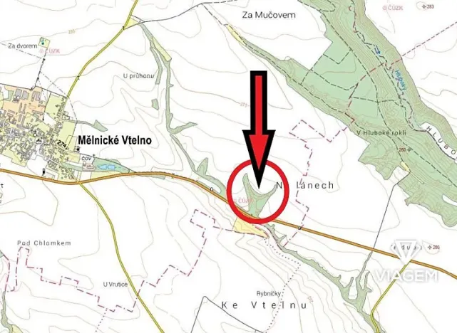 Prodej podílu lesa, Mělnické Vtelno, 8584 m2