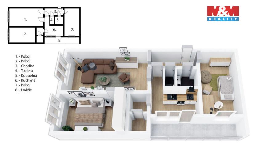 Prodej bytu 3+1, Náchod - Staré Město nad Metují, Pražská, 63 m2