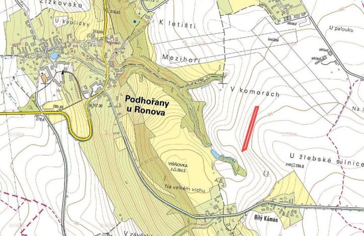 Prodej pole, Podhořany u Ronova, 1986 m2