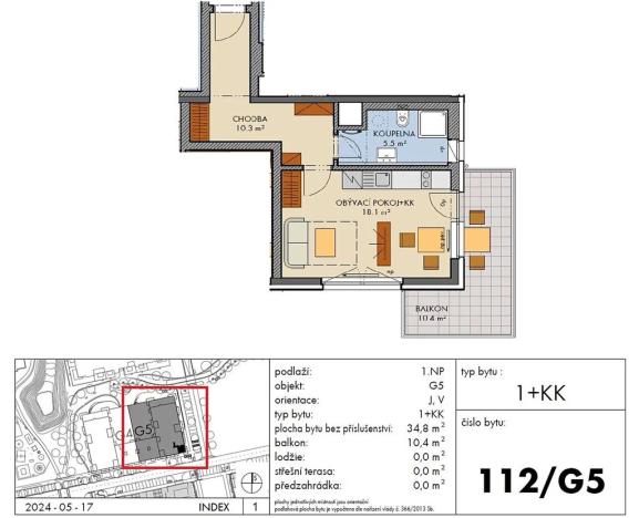 Prodej bytu 1+kk, Praha - Dolní Měcholupy, Honzíkova, 35 m2