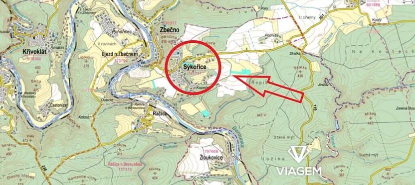 Prodej podílu zahrady, Sýkořice, 1425 m2