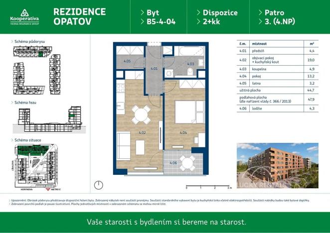 Pronájem bytu 2+kk, Praha - Chodov, Líbalova, 47 m2