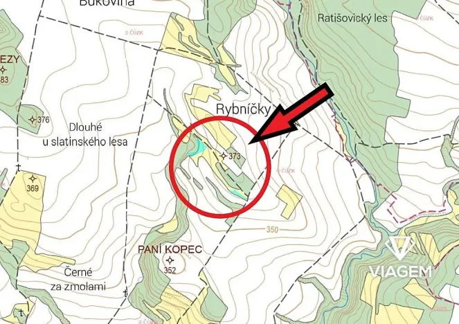 Prodej podílu pole, Černín, 1333 m2