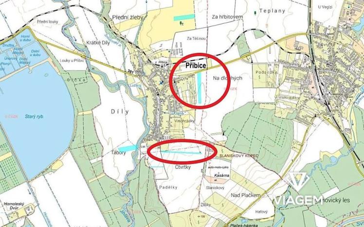 Prodej podílu pole, Přibice, 1009 m2