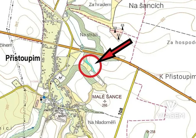 Prodej podílu pole, Přistoupim, 519 m2