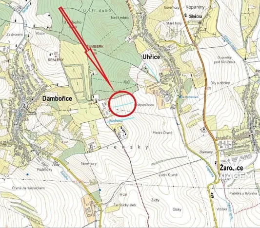 Prodej podílu pole, Uhřice, 169 m2