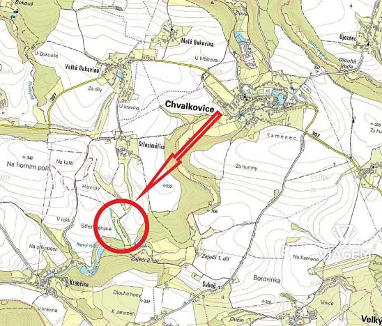 Prodej podílu pole, Chvalkovice, 880 m2