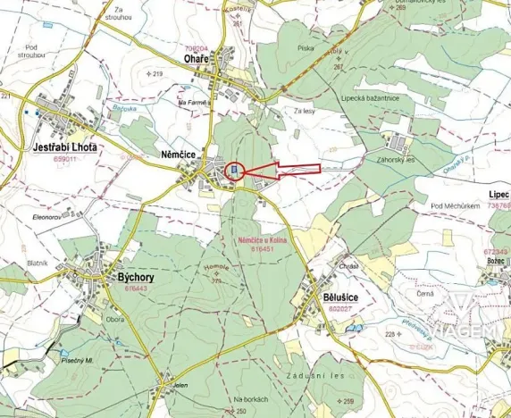 Prodej podílu lesa, Němčice, 1026 m2