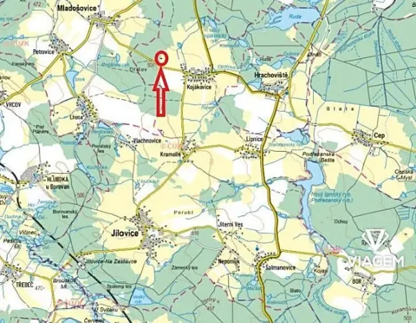 Prodej podílu pole, Jílovice, 525 m2