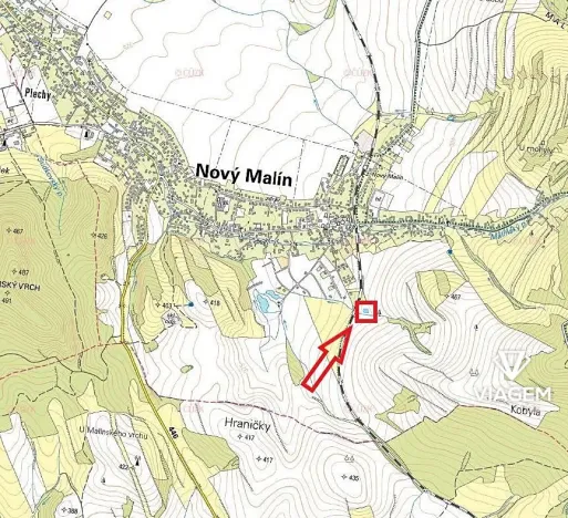 Prodej pole, Nový Malín, 1413 m2