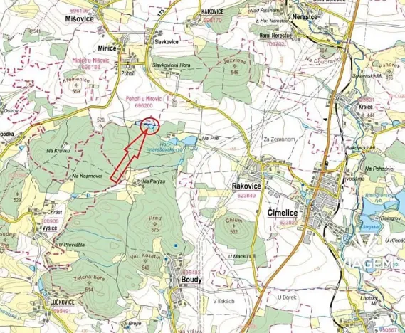 Prodej podílu zahrady, Rakovice, 424 m2