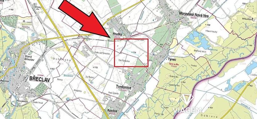 Prodej podílu pole, Týnec, 1114 m2