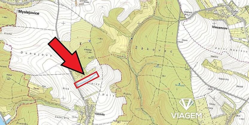 Prodej podílu pole, Myslejovice, 1302 m2