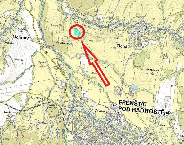 Prodej podílu pole, Tichá, 615 m2