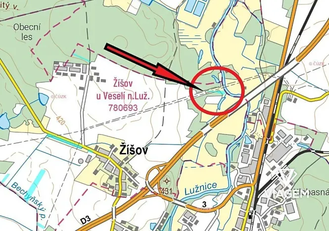 Prodej pole, Žíšov, 4183 m2