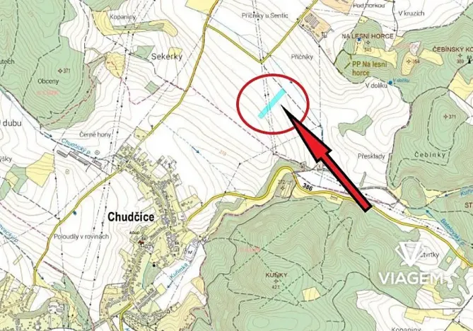 Prodej podílu pole, Čebín, 6396 m2