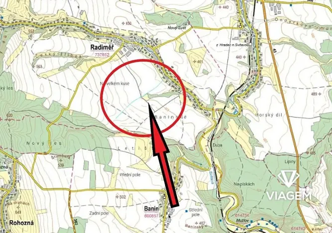 Prodej podílu pole, Radiměř, 1918 m2