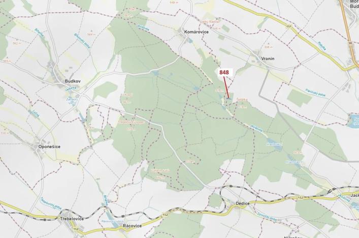 Dražba lesa, Moravské Budějovice, 2338 m2