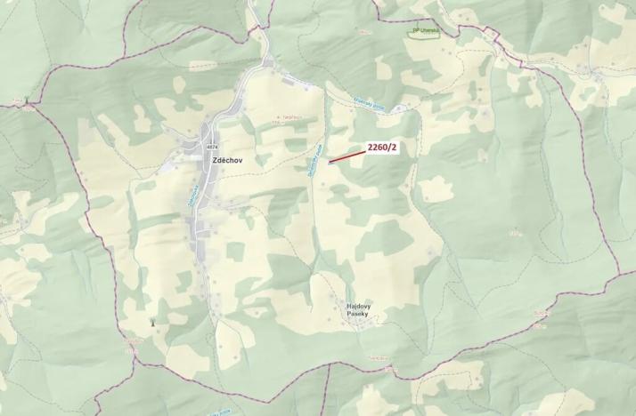 Dražba lesa, Zděchov, 1022 m2