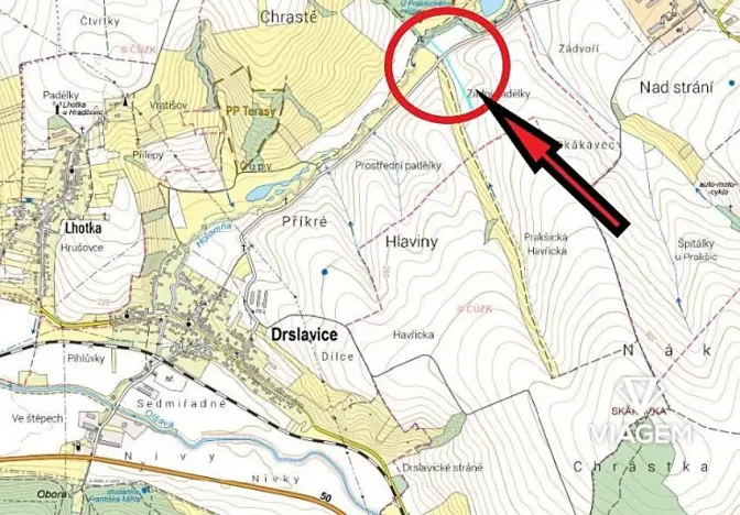 Prodej podílu pole, Drslavice, 732 m2