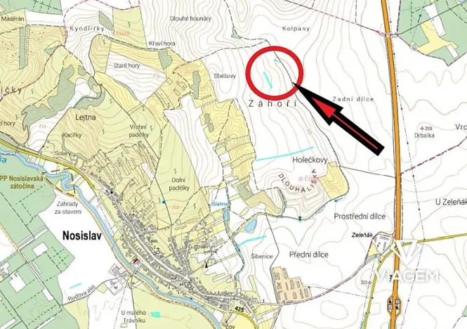 Prodej podílu pole, Nosislav, 517 m2