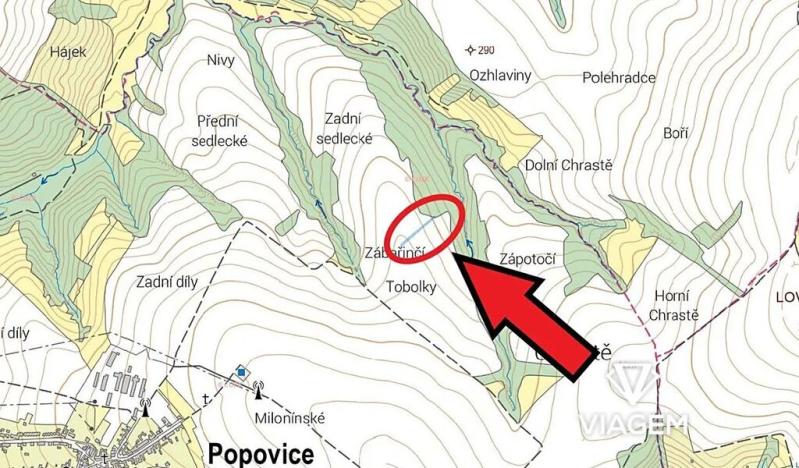 Prodej podílu pole, Popovice, 631 m2