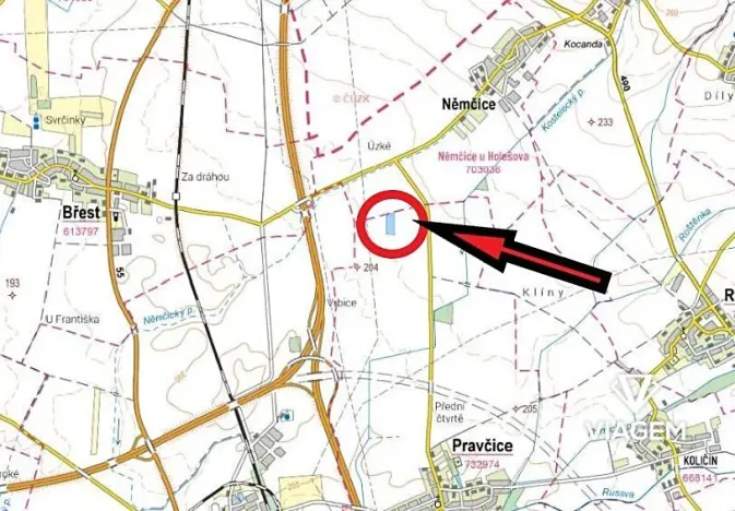 Prodej podílu pole, Pravčice, 1154 m2