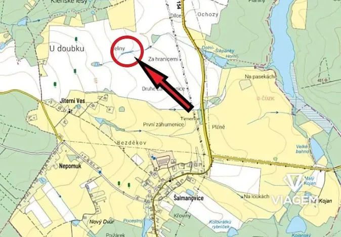 Prodej podílu pole, Jílovice, 620 m2