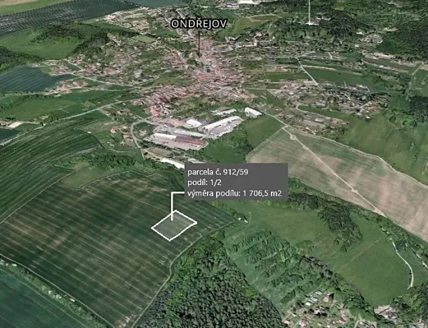 Prodej podílu pole, Ondřejov, 1771 m2