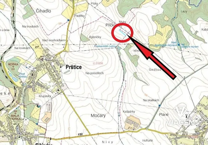 Prodej podílu pole, Prštice, 779 m2