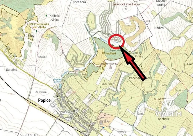 Prodej pole, Uherčice, 927 m2