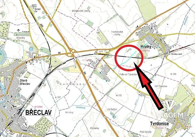 Prodej podílu pole, Hrušky, 982 m2