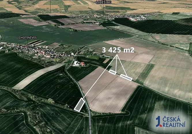 Prodej podílu pole, Chotiněves, 962 m2