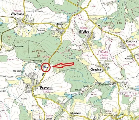 Prodej podílu pole, Pravonín, 750 m2