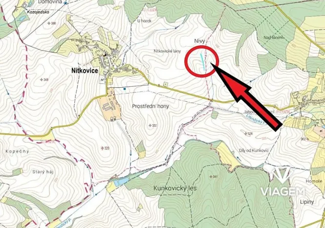 Prodej podílu pole, Nítkovice, 879 m2