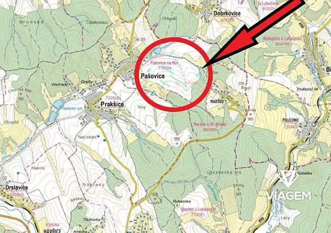 Prodej podílu pole, Pašovice, 5936 m2