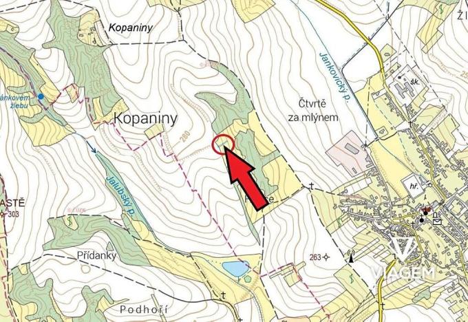 Prodej pole, Traplice, 422 m2