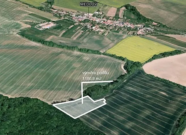 Prodej podílu pole, Zborovice, 1180 m2
