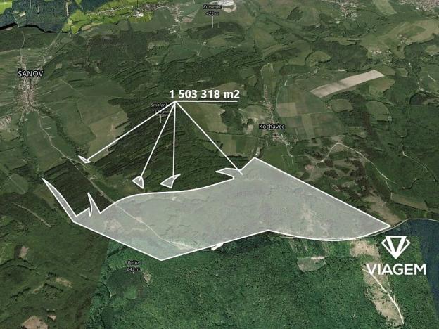 Prodej podílu lesa, Šanov, 16106 m2