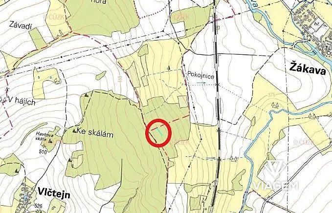 Prodej pole, Žákava, 480 m2