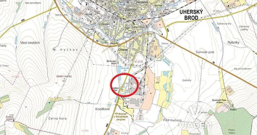 Prodej podílu komerčního pozemku, Uherský Brod, 926 m2