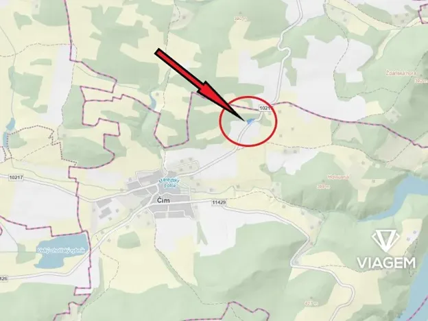 Prodej podílu lesa, Čím, 803 m2