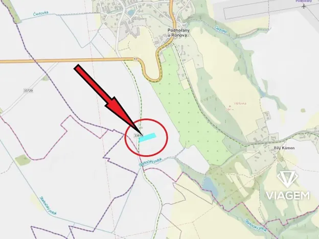 Prodej pole, Podhořany u Ronova, 3837 m2
