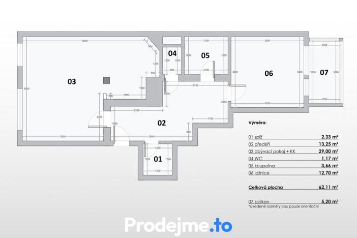 Pronájem bytu 2+kk, Znojmo, Jarošova, 62 m2