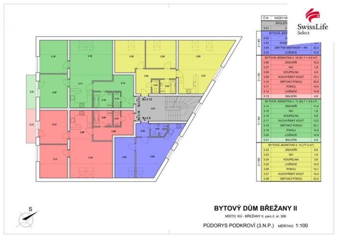 Prodej bytu 3+kk, Břežany II, 77 m2