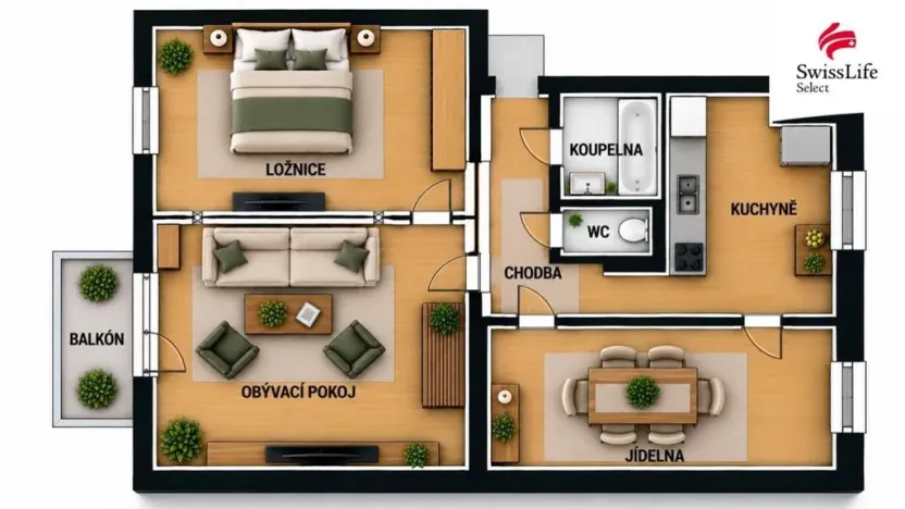 Prodej bytu 3+1, Hlinsko, Rváčovská, 74 m2
