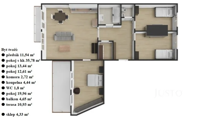 Prodej bytu 4+kk, Praha - Dubeč, Netlucká, 102 m2