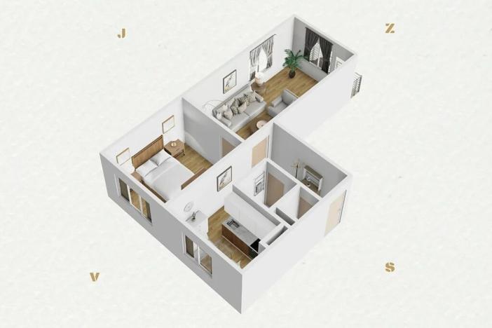 Prodej podílu bytu 2+1, Bukovany, 54 m2