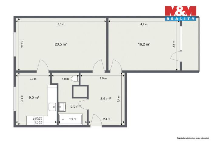 Prodej bytu 2+1, Karlovy Vary - Drahovice, Maďarská, 61 m2